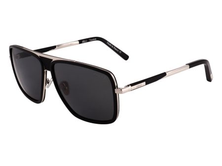 Zilli Men s Silver & Black Sunglasses Shiny Online now