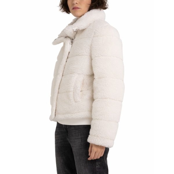 Replay Women s Reversible Jacket in Nylon and Sherpa For Cheap