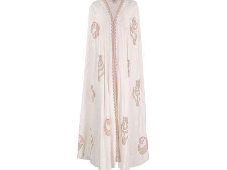 Amore Mio By Hitu Women s With Embroidery White Abaya, Free Size Fashion