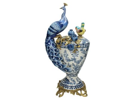 Kersten Vase Peacock Fine Earthenware Blue Hot on Sale