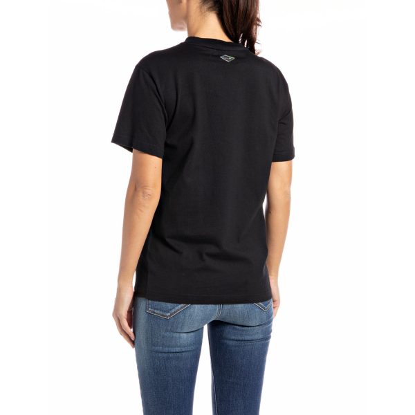 Replay Women s Jersey T-shirt with Folk Print Discount