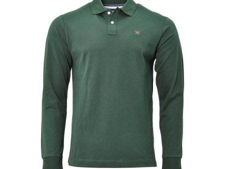 Hackett London Men s Dark Green Long Sleeve Polo Shirt Supply