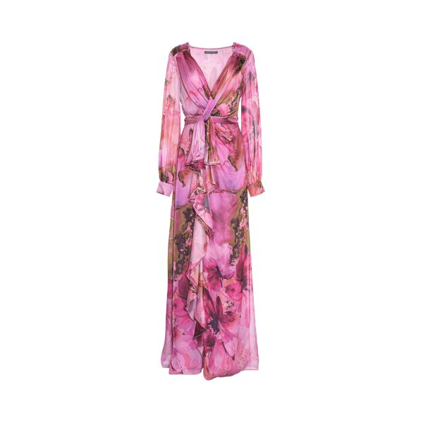 Alberta Ferretti Women s Long Fantasy Pink Dress Sale