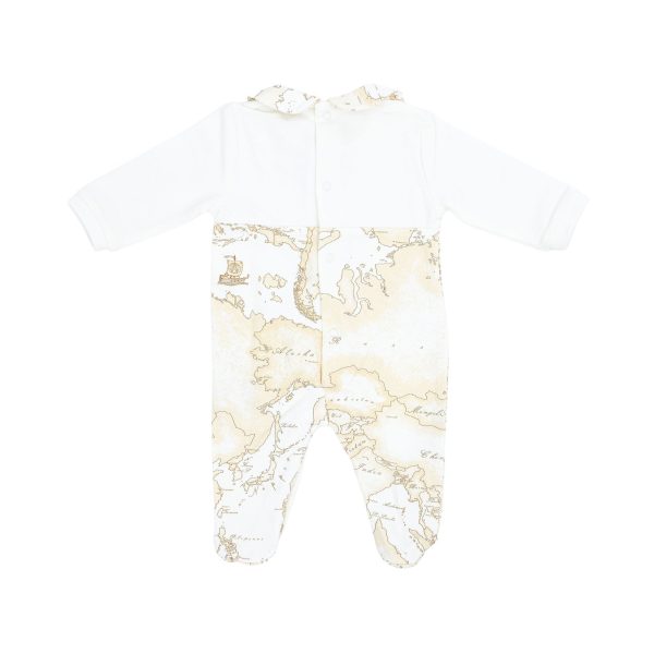 Alviero Martini Kids New Born Girl s Ivory & Beige Geo Map Baby grow Gift Set Hot on Sale