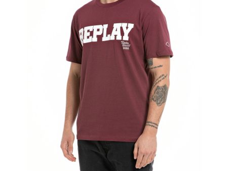 Replay Men s Crewneck T-shirt with Print Online Hot Sale