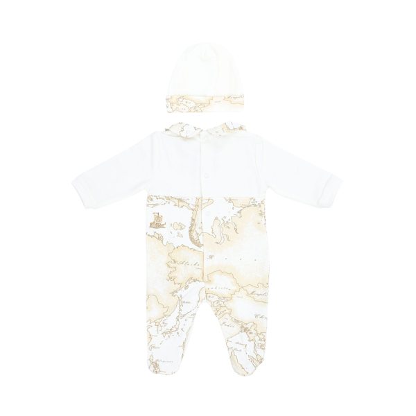 Alviero Martini Kids New Born Girl s Ivory & Beige Geo Map Baby grow Gift Set Hot on Sale