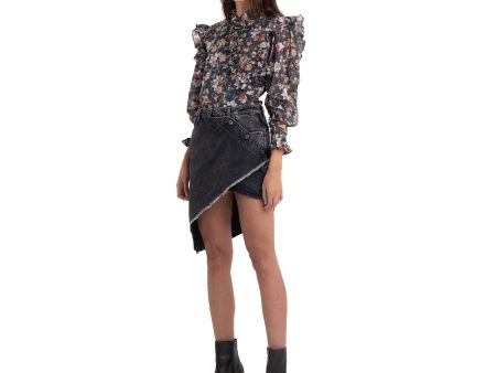 Replay Women s Atelier Floral Shirt with Ruffles For Cheap