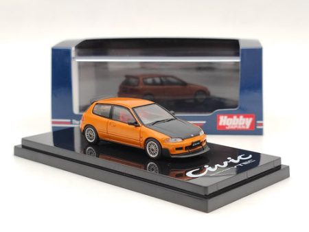 Hobby Japan 1:64 Honda Civic EG6 JDM STYLE MESH WHEEL Orange HJ641017FP Diecast on Sale