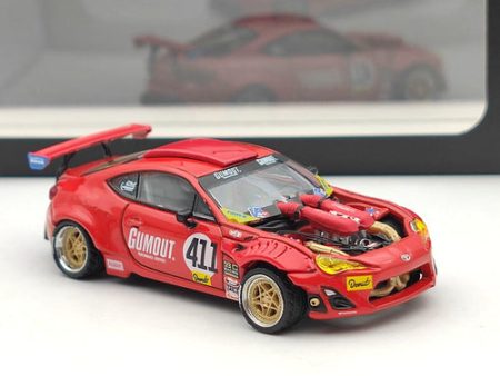 1 64 DCM Toyota GT4586 Toyota GT86 Ferrari 458 #411 Red Modified Diecast models Supply