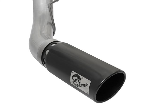 aFe ATLAS 5in DPF-Back Alum Steel Exhaust System w Black Tip 2017 Ford Diesel Trucks V8-6.7L (td) For Sale