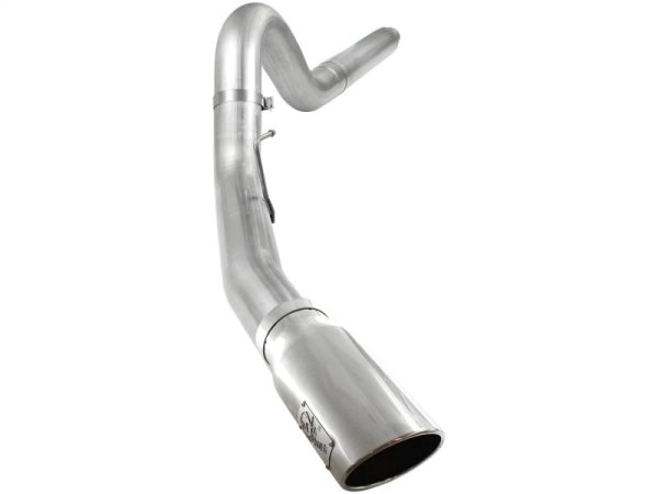 aFe Atlas 5in DPF-Back Aluminized Steel Exh Sys, Ford Diesel Trucks 08-10 V8-6.4L (td) Polished tip For Sale