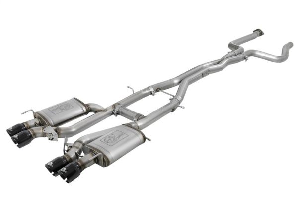 aFe MACHForce XP 3in 304SS Cat Back Exhaust s  Black Tips 16-17 Cadillac ATS-V V6-3.6L (tt) Online