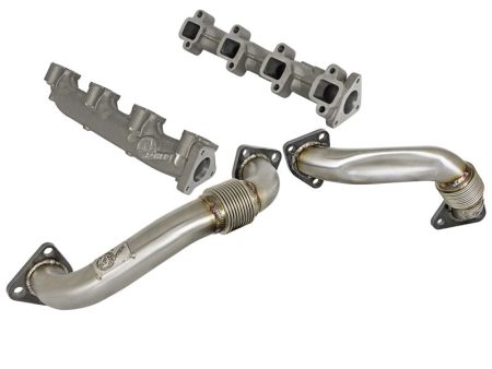 aFe 01-04 GM V8-6.6L LB7 Twisted Steel Manifold w  Up Pipe Online Sale