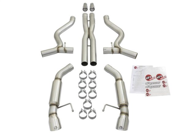 aFe MACHForce XP 3in Aggressive Toned Cat-Back Exhausts w  Polished Tips 15-17 Ford Mustang V6 V8 Online