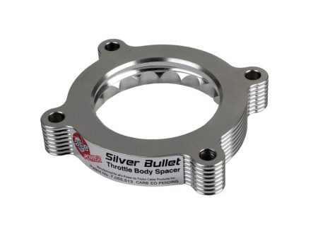 aFe 11-14 Ford Mustang  11-14 Ford F-150 V6 3.7L Silver Bullet Throttle Body Spacer - Silver For Sale