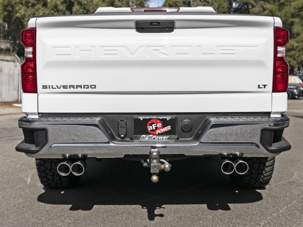 aFe Gemini XV 3in 304 SS Cat-Back Exhaust w  Cutout 19-21 GM Silverado Sierra 1500 V8- w  Black Tips For Sale