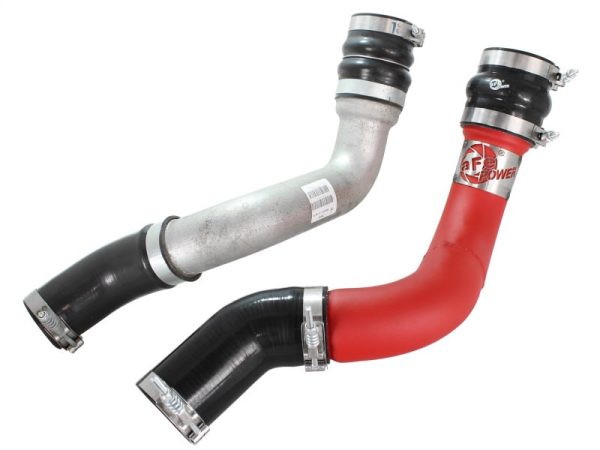 aFe BladeRunner 3in Red Intercooler Tubes Hot & Cold Side Kit for 13-14 Dodge RAM Diesel 6.7L (td) For Discount