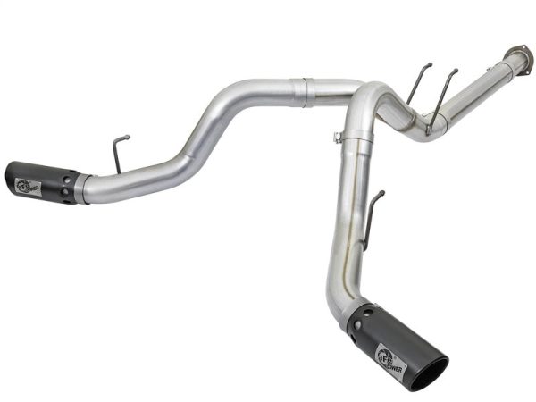 aFe ATLAS 4in DPF-Back Alum Steel Exhaust System w Black Tip 2017 Ford Diesel Trucks V8-6.7L (td) on Sale