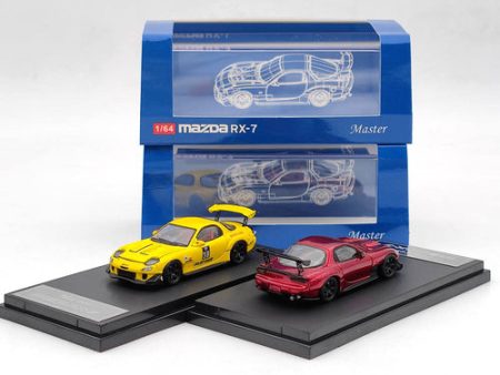 Master 1:64 Mazda RX-7 RX7 FD3S Amemiya Clamshell Diecast Models  (Color:Yellow 38#) Online now