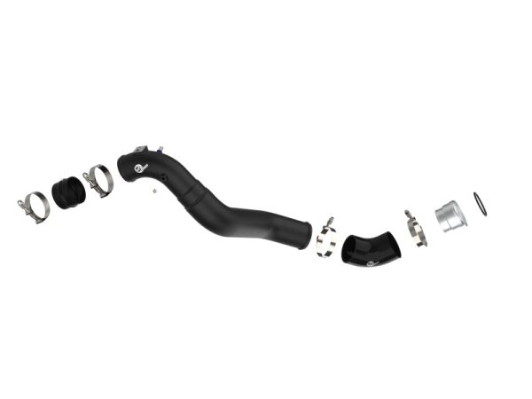 aFe 21+ Ford F-150 V6-3.5L (tt) BladeRunner 3in to 3.5in Aluminum Cold Charge Pipe Black Online Sale