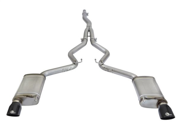 aFe MACHForce XP Exhausts Cat-Back SS-304 EXH w  Black Tips 15-16 Ford Mustang EcoBoost 2.3L (t) Hot on Sale