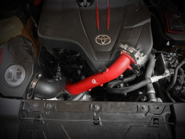 aFe BladeRunner Red 2-3 4in Aluminum Charge Pipe 2021 Toyota Supra GR (A90) I4-2.0L (t) B48 Sale