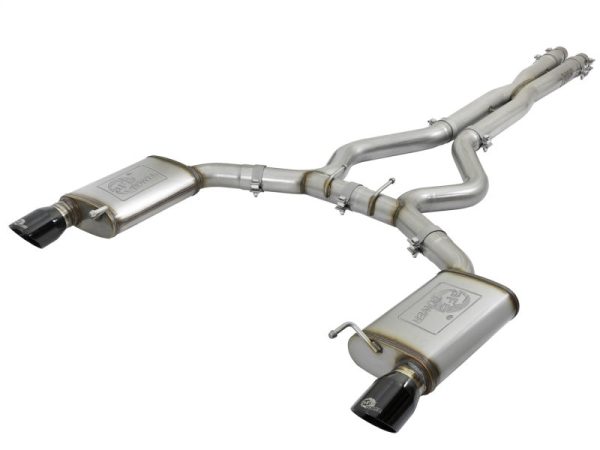 aFe MACHForce XP 3in 304 SS Cat-Back Exhausts w  Black Tips 15-17 Ford Mustang GT V8-5.0L V6-3.7L Hot on Sale