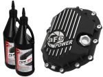 AFE Power 11-18 GM 2500-3500 AAM 9.25 Axle Front Diff Cover Black Machined w  2 Qts 75w90 Oil Cheap