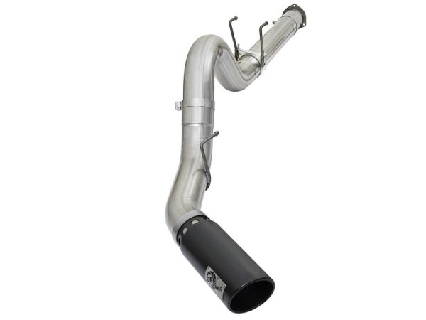 aFe ATLAS 5in DPF-Back Alum Steel Exhaust System w Black Tip 2017 Ford Diesel Trucks V8-6.7L (td) For Sale