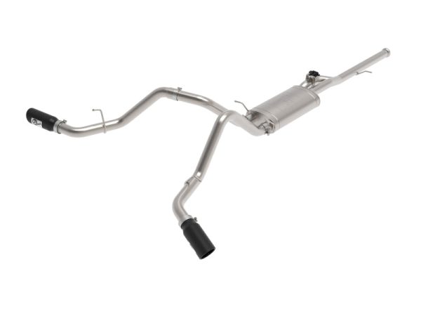 aFe Gemini XV 3in 304 SS Cat-Back Exhaust w  Cutout 14-19 GM Trucks 4.3L 5.3L w  Black Tips For Sale